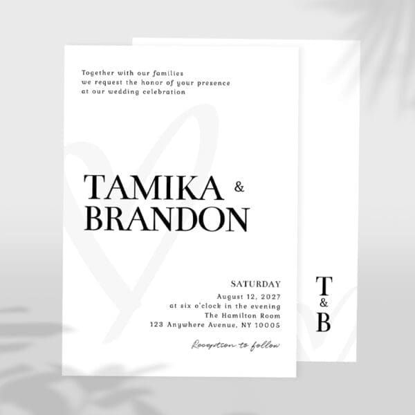 Minimalist Wedding Invitation 5" X 7" Template - Image 2