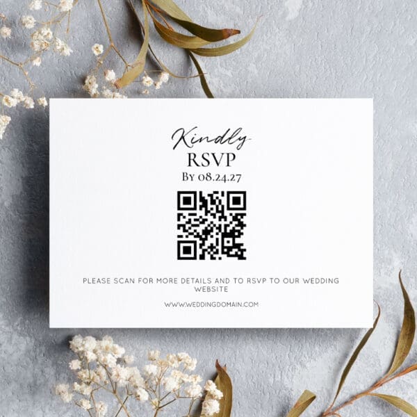 Wedding Card QR Code Template