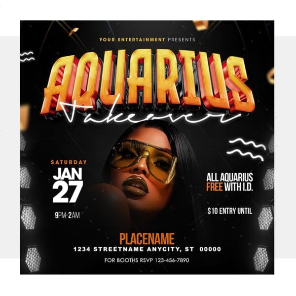 Aquarius Takeover Flyer Template