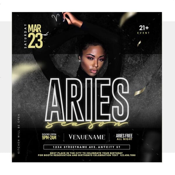 Aries Season Flyer Template