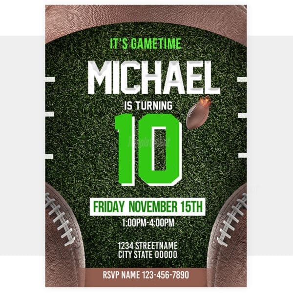 Birthday Boy Football Invitation Template