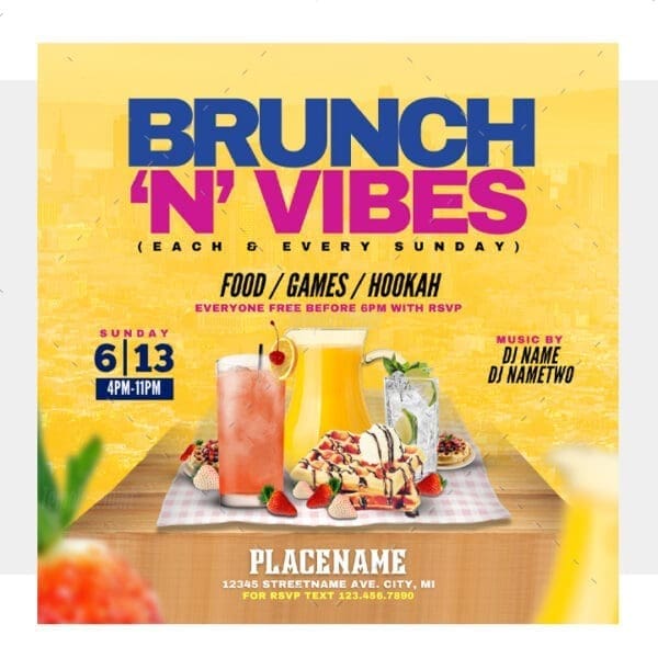 Brunch N Vibes Flyer Template