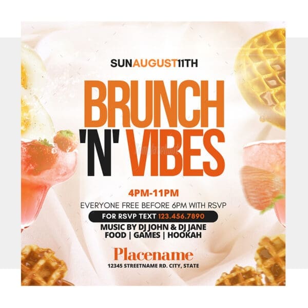 Brunch N Vibes Flyer Template - Image 3