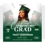 Green Graduation Invitation Template